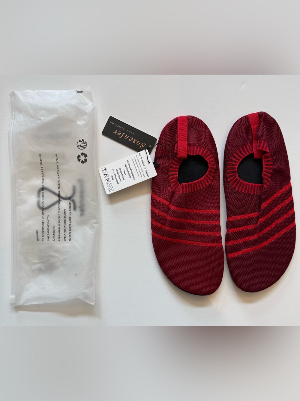 Sosenfer Men’s 46 EU 12.5 US Yoga Shoe Red Leisure Beach Indoor Fitness Barefoot
